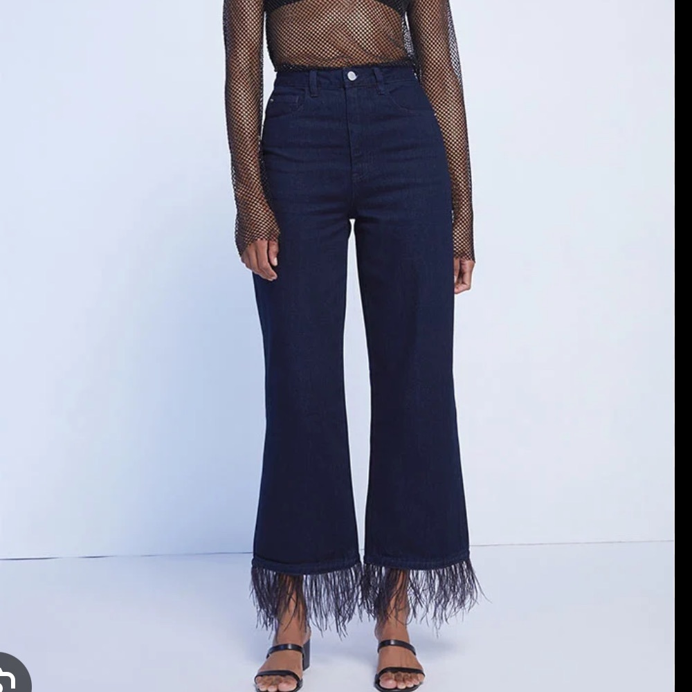 Weworewhat feather jeans